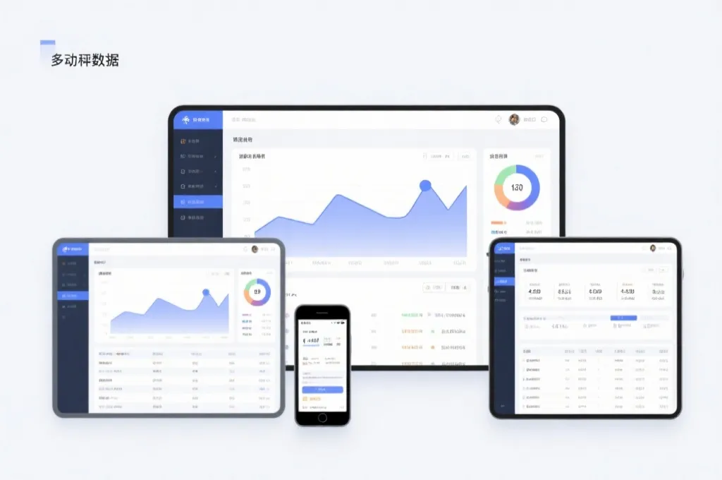 多端数据可视化界面，现代风格